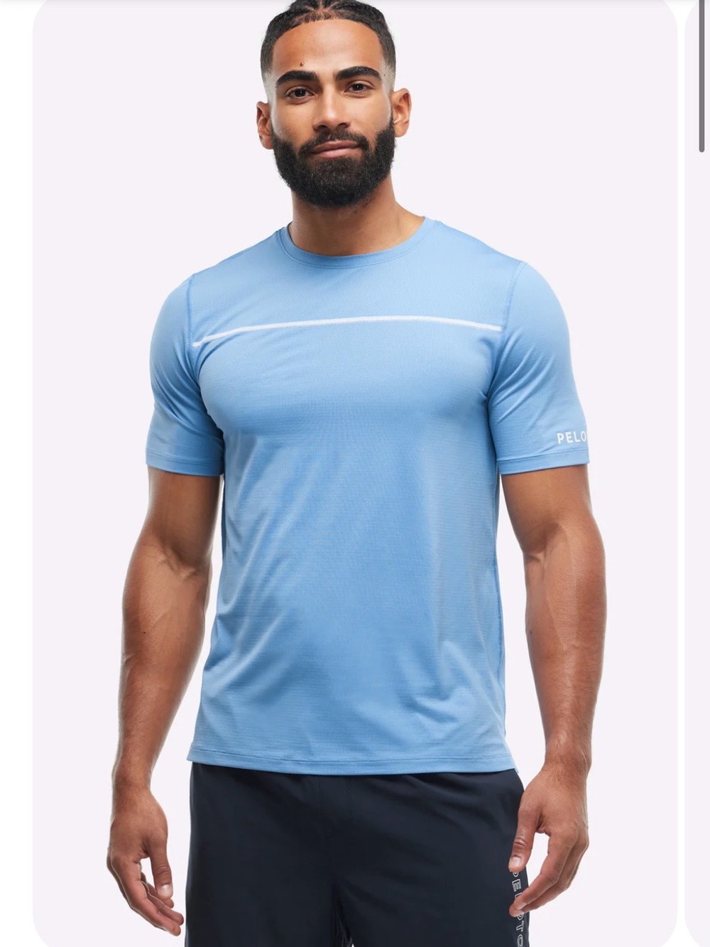 Peloton Sky Blue Men's Striving Short Sleeve T Shirt